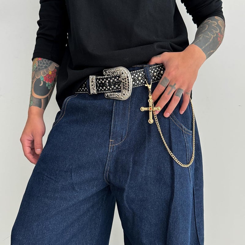 BOOSTIQ Pant Chains for Men Women Punk Rock Pocket Chains Turquoise Wallet Chain Western Country Cowboy Wallets Chain for Men - Image 3